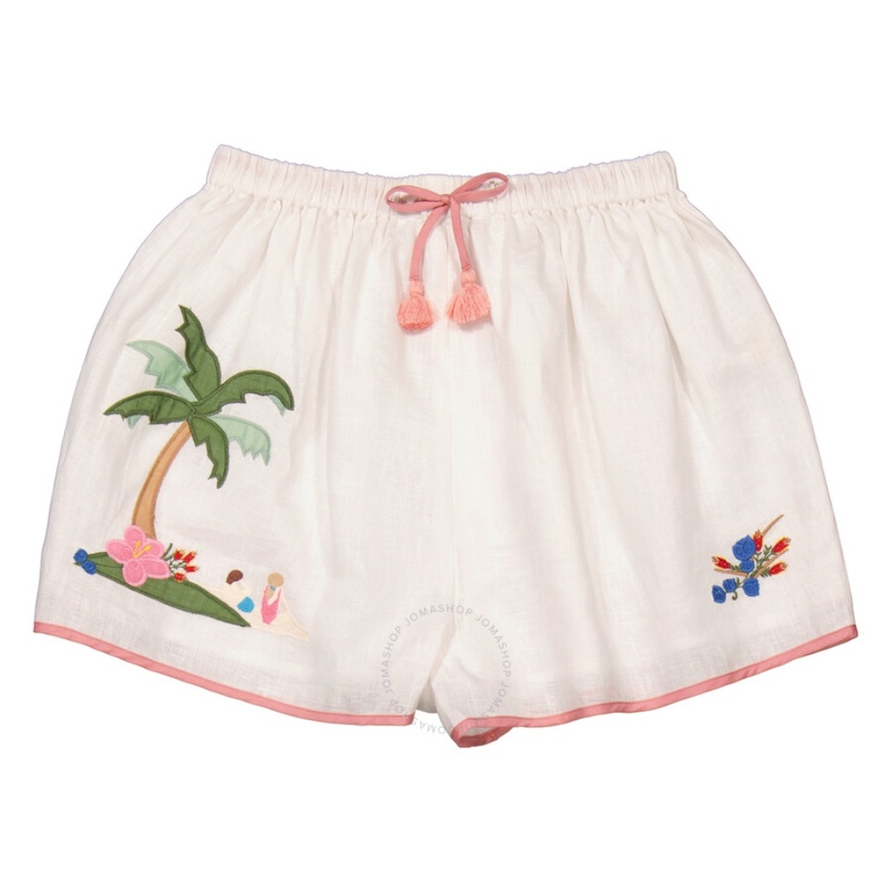 Girls Ivory Clover Applique Shorts